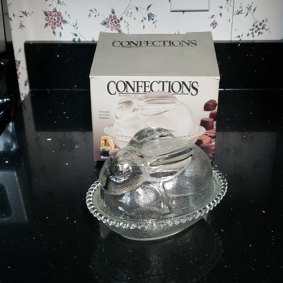 HOST PICK EASTER!! Vintage Crystal Bunny Dish - Picture 1 of 4